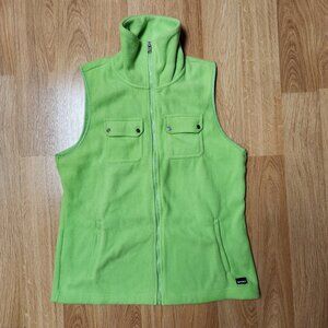 Chaps Sport full-zip fleece vest women sz L Large Lime NEW NWT